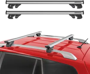 OMAC Aluminium Roof Racks Cross Bars Carrier for Chrysler Town & Country 2001-2004 Gray 2 Pcs Anti-Theft for Travel Kayak Canoe Surf Ski Snowboard Camping