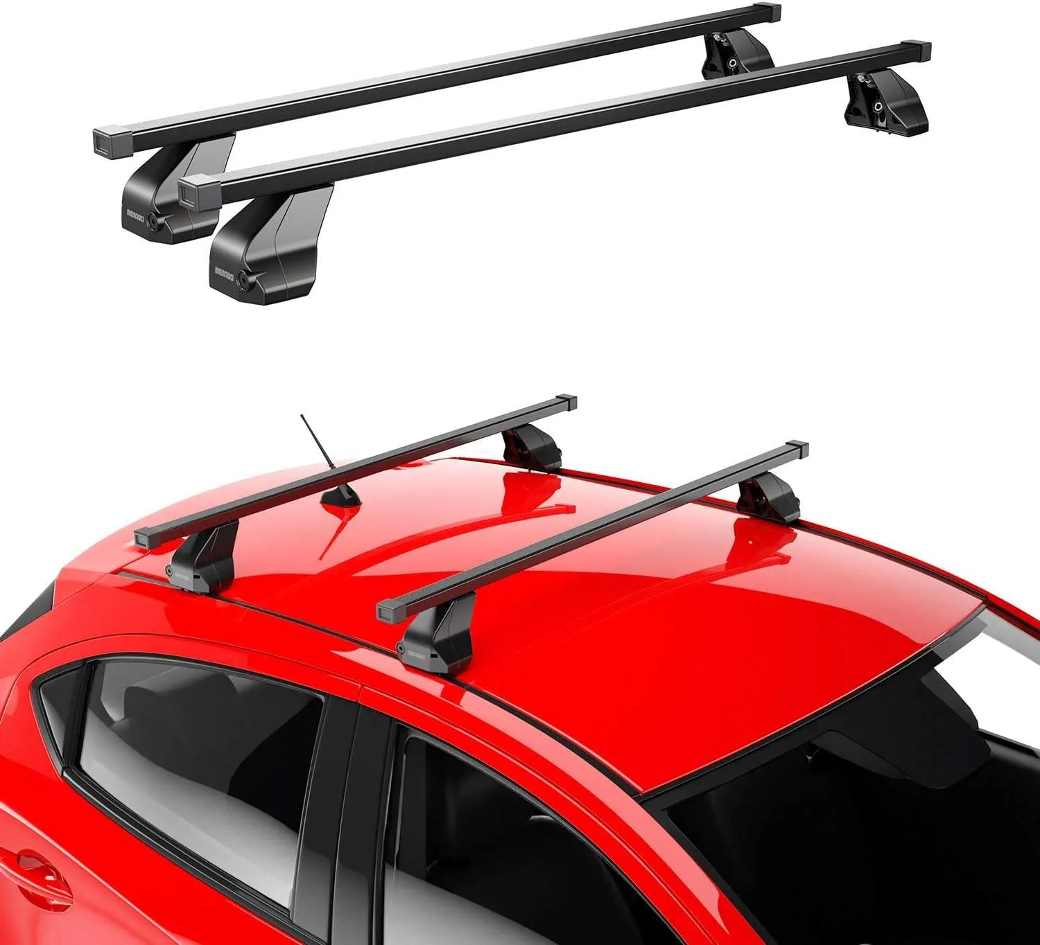 OMAC Fix Point Roof Racks Top Cross Bars for Mitsubishi Outlander Sport 2011-24 Black