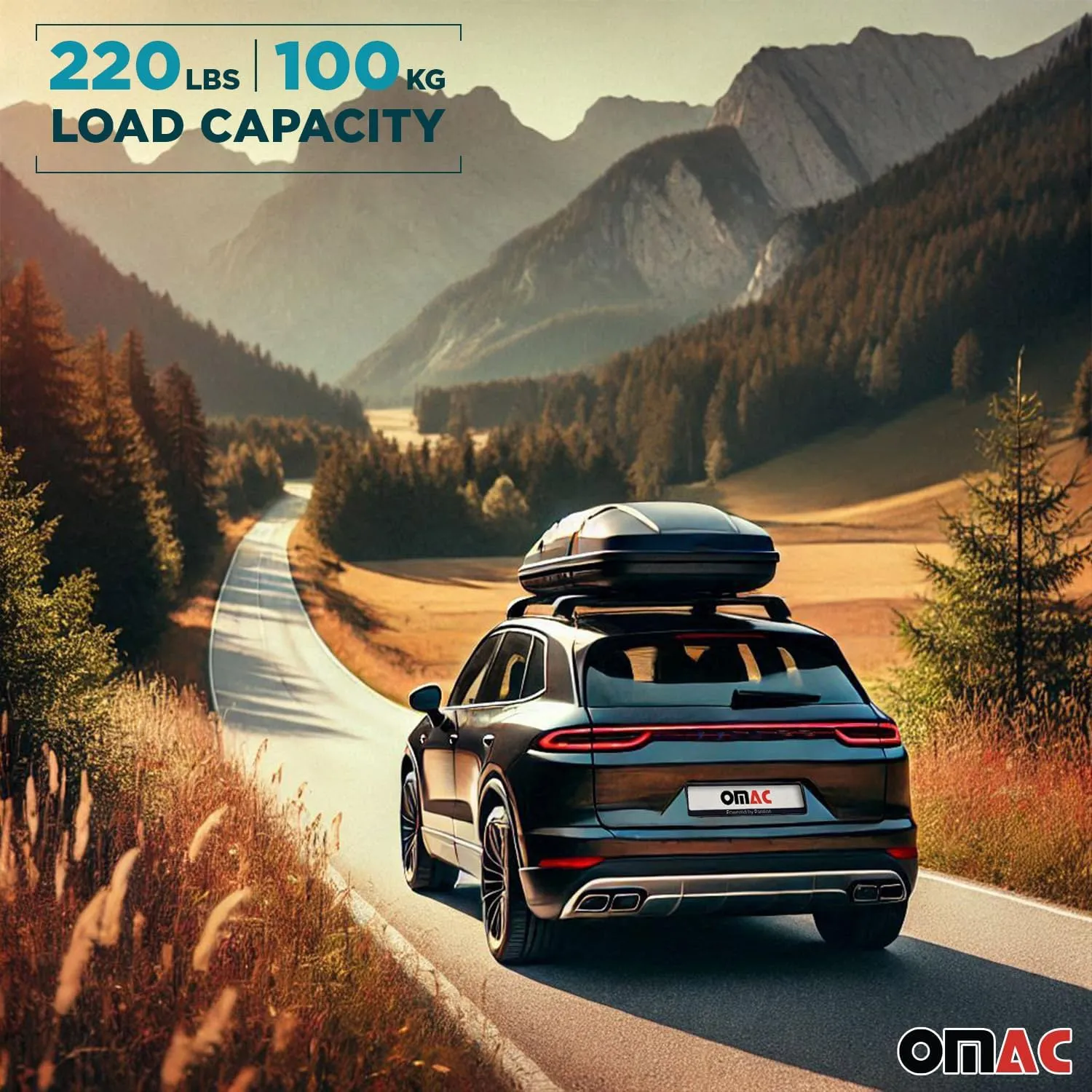 OMAC Premium Roof Rack Cross Bars Compatible with Volvo V60 Cross Country 2015-2025 Aluminium Car Roof Racks, Rooftop Cargo Bars for Ski Luggage Rack Kayak Bike Canoe Snowboard CrossBars 220LB
