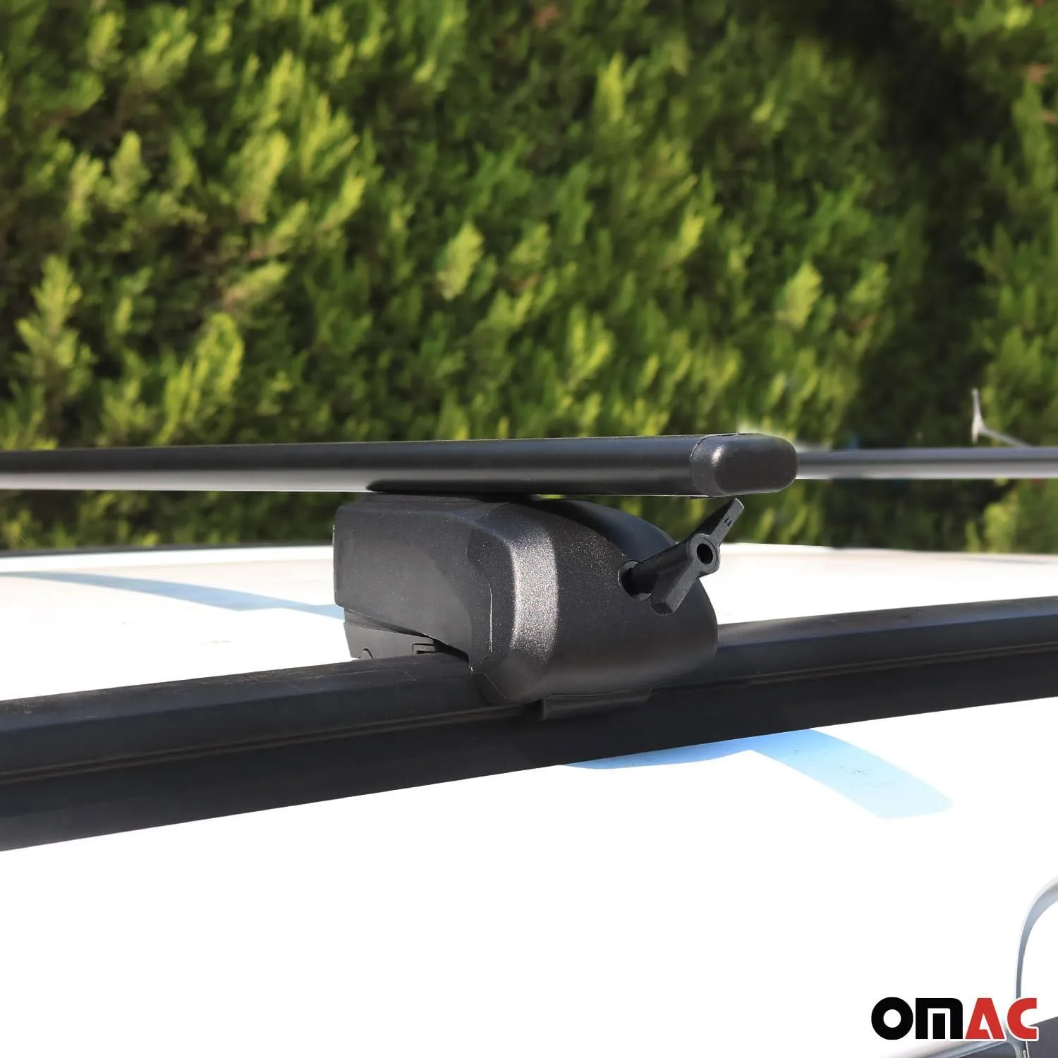 OMAC Roof Racks Carrier Cross Bars Iron for Volvo V60 Cross Country 2015-2024 Black Anti-Theft for Travel Kayak Canoe Surf Ski Snowboard Camping