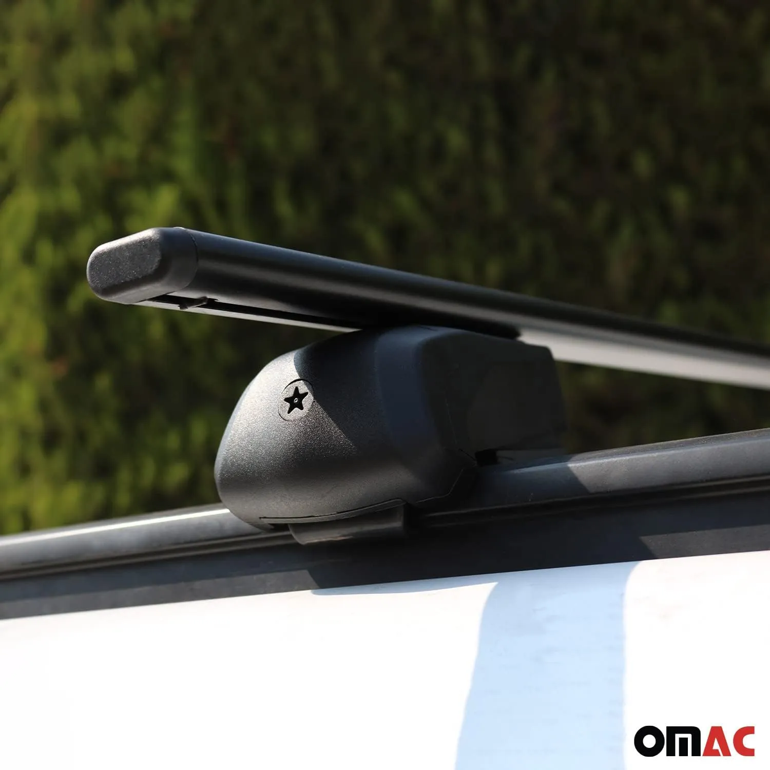OMAC Roof Racks Carrier Cross Bars Iron for Volvo V60 Cross Country 2015-2024 Black Anti-Theft for Travel Kayak Canoe Surf Ski Snowboard Camping