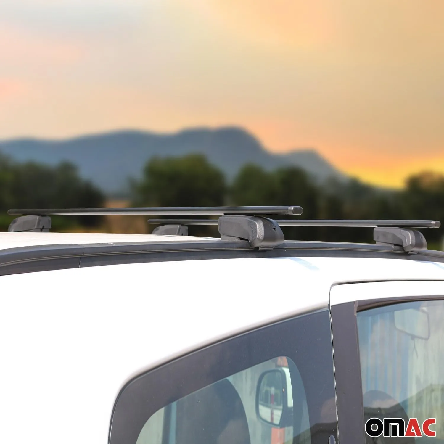OMAC Roof Racks Carrier Cross Bars Iron for Volvo V60 Cross Country 2015-2024 Black Anti-Theft for Travel Kayak Canoe Surf Ski Snowboard Camping