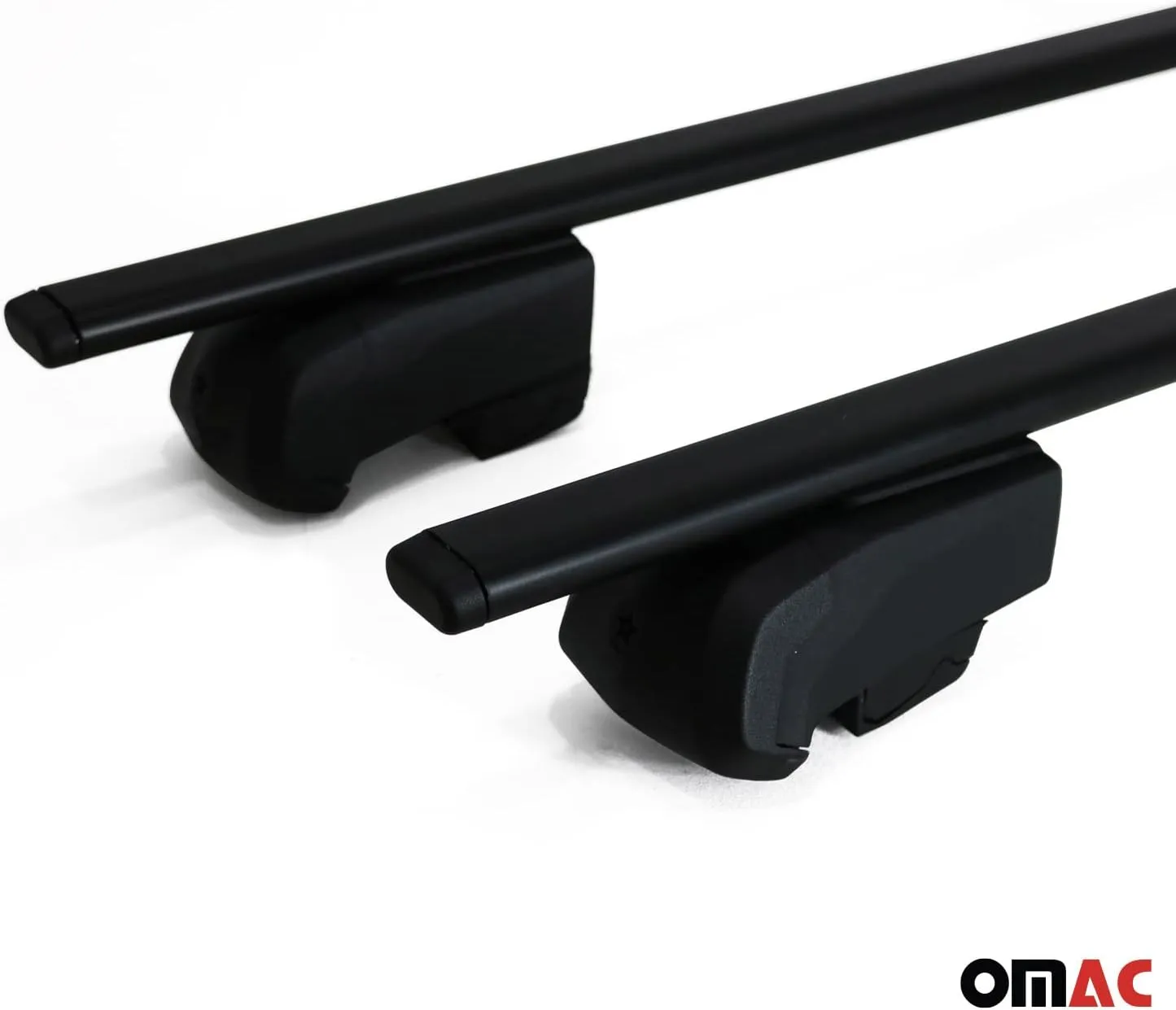 OMAC Roof Racks Carrier Cross Bars Iron for Volvo V60 Cross Country 2015-2024 Black Anti-Theft for Travel Kayak Canoe Surf Ski Snowboard Camping