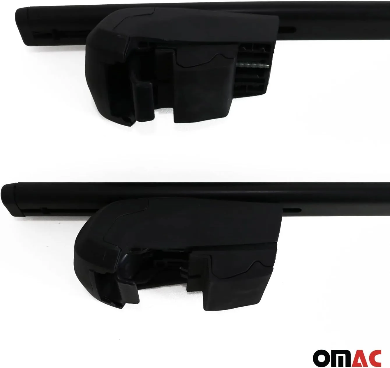 OMAC Roof Racks Carrier Cross Bars Iron for Volvo V60 Cross Country 2015-2024 Black Anti-Theft for Travel Kayak Canoe Surf Ski Snowboard Camping