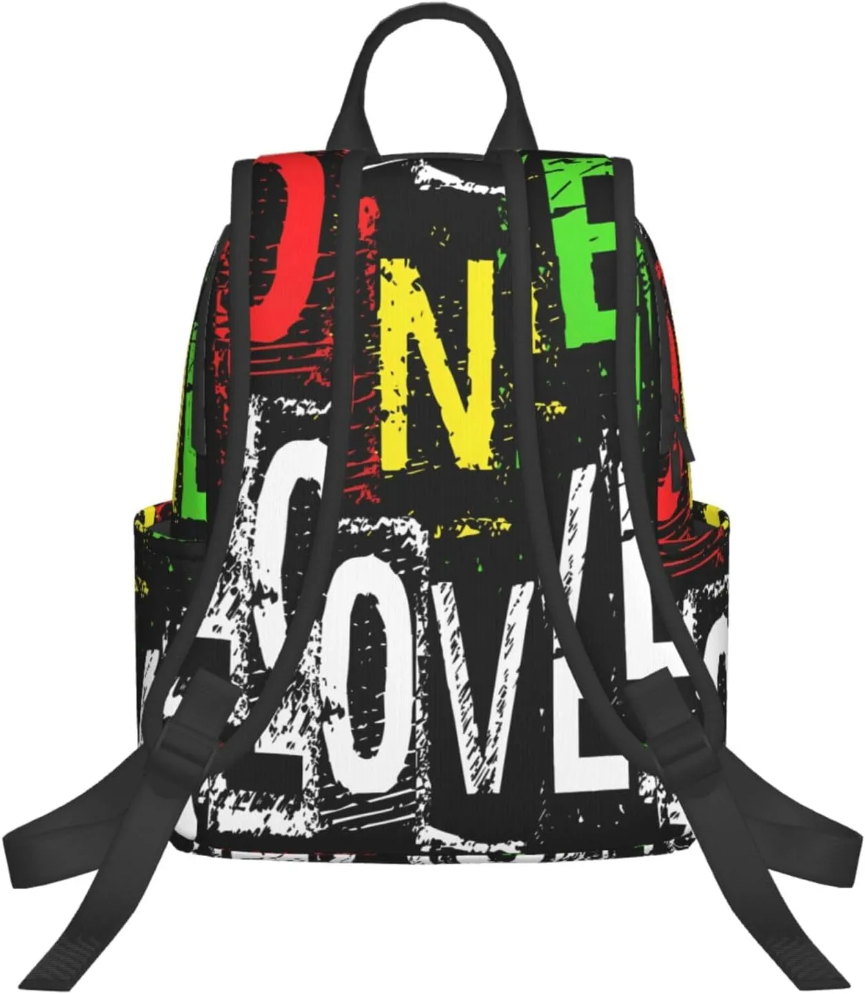 One Loves Jamaican Rasta Reggae Casual Backpacks Laptop Backpack Outdoor Travel Rucksack Sport Carry-On Daypack Lightweight Bag with Multi-Pockets