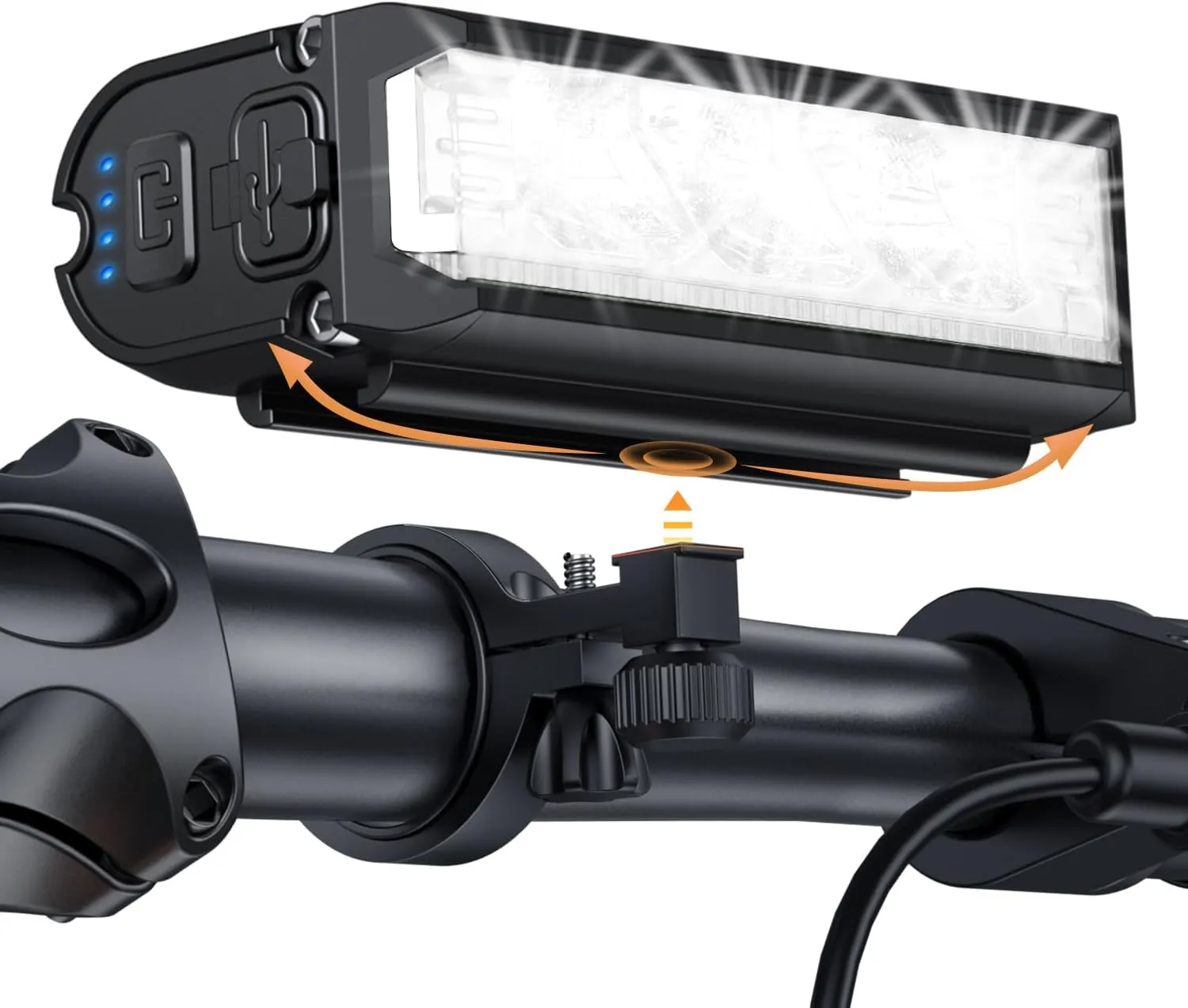 ONVIAN 2000 Lumen Bike Headlight Rechargeable, 4 LED Bike Light Modes for Night Riding, Sturdy Aluminum Alloy Installation for Bicycle Snowblower 4Wheelers Cycling MTB Headlights Handlebar Accessories