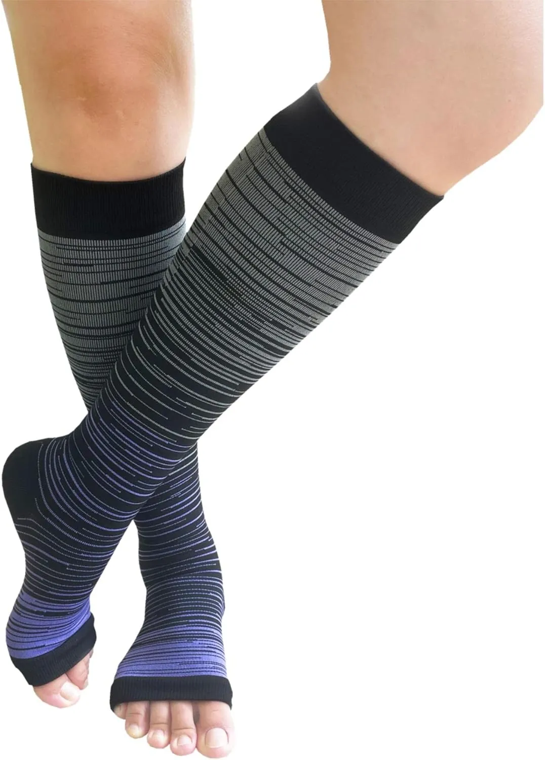 Open Toe Compression socks 3 Pairs Toeless Compression socks for Women Men