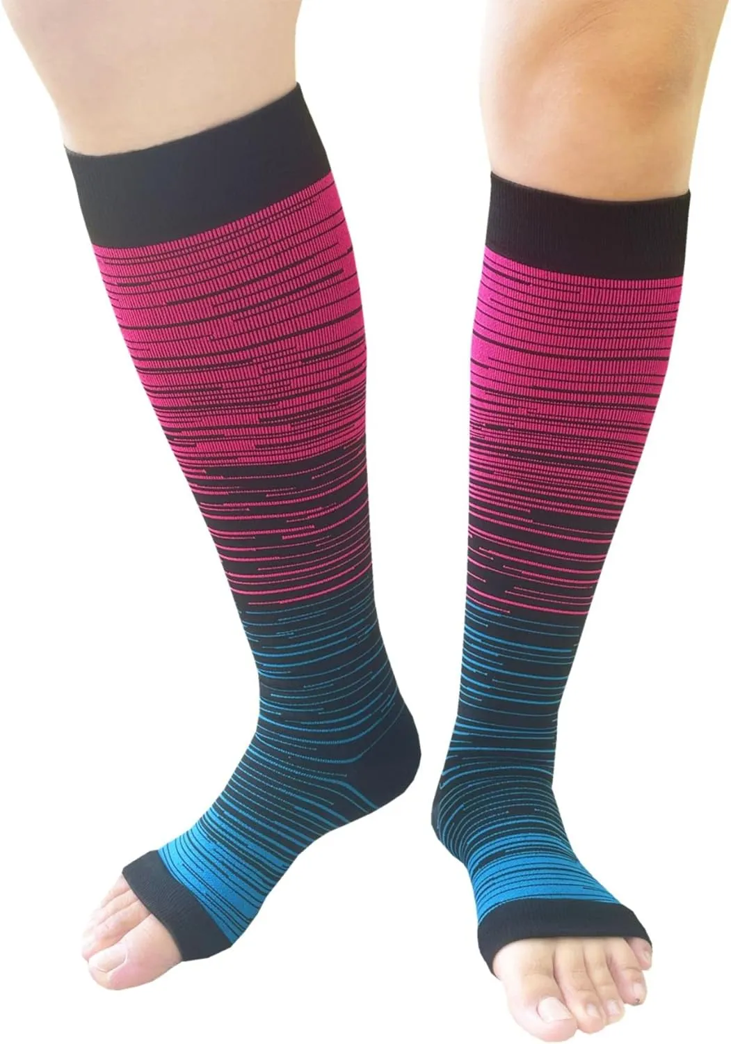 Open Toe Compression socks 3 Pairs Toeless Compression socks for Women Men