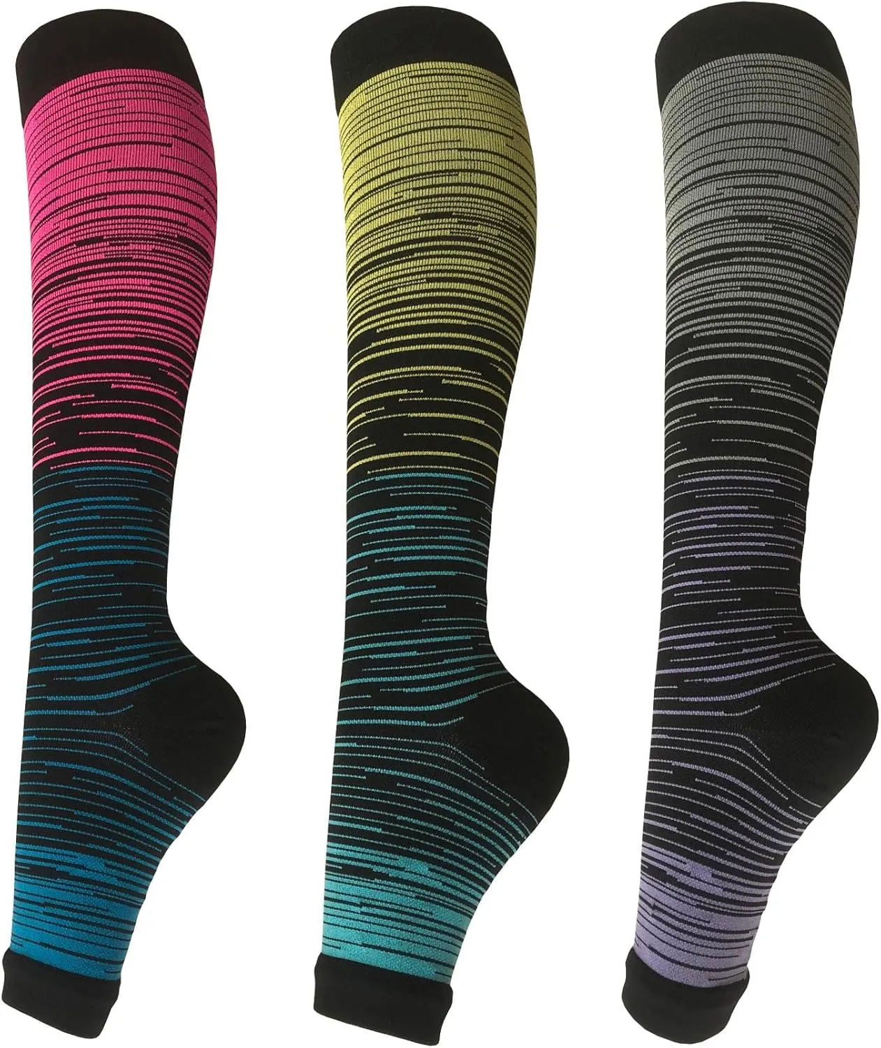 Open Toe Compression socks 3 Pairs Toeless Compression socks for Women Men