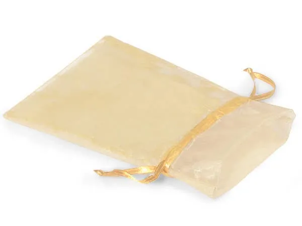 Organza Sheer Drawstring Bags: Charcoal / 10 Pack / 5x7"