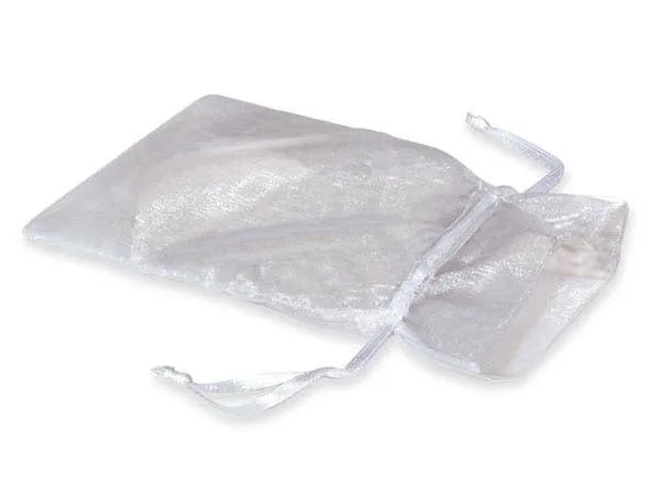 Organza Sheer Drawstring Bags: Charcoal / 10 Pack / 5x7"