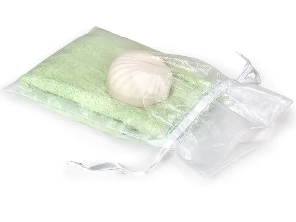 Organza Sheer Drawstring Bags: Charcoal / 10 Pack / 5x7"