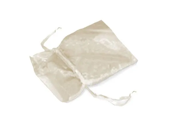 Organza Sheer Drawstring Bags: Charcoal / 10 Pack / 5x7"