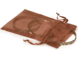 Organza Sheer Drawstring Bags: Copper / 10 Pack / 4x6"