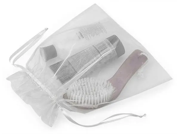 Organza Sheer Drawstring Bags: Coral Rose Pink / 10 Pack / 4x6"