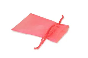 Organza Sheer Drawstring Bags: Coral Rose Pink / 10 Pack / 4x6"