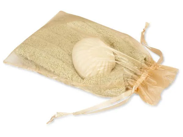Organza Sheer Drawstring Bags: Coral Rose Pink / 10 Pack / 4x6"