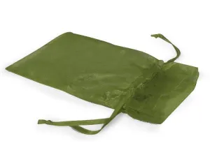Organza Sheer Drawstring Bags: Moss Green / 10 Pack / 3x4"