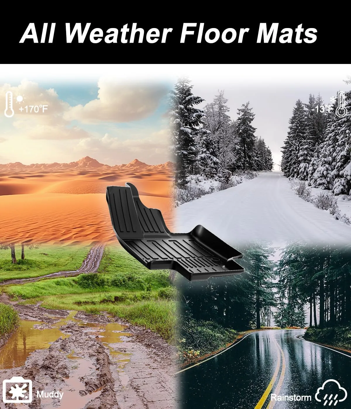Original 2023-2025 RX Floor Mats for Lexus RX350/RX350h/RX500h (NOT Fit RX450h  PHEV Model) - Custom Fit TPE Floor Liners - All Weather Floor Mats for Lexus RX 2025 2024 2023