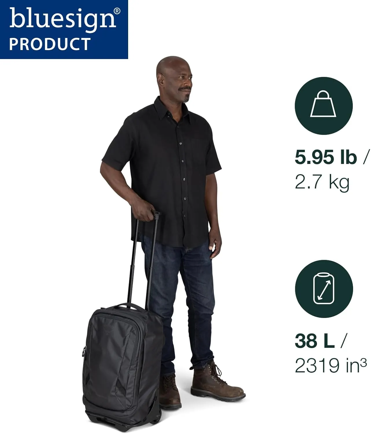 Osprey Transporter Wheeled Carry-On, Blue Flame/Nocturnal Blue