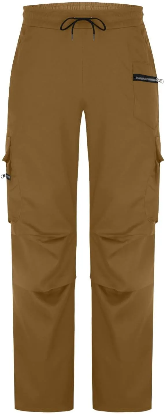 Outdoor Cargo Pants for Men 2025 Lightweight Baggy Street Hiking Pants with Multi-Pockets Oversized Twill Trousers