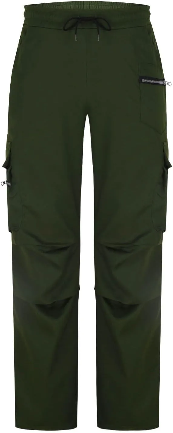 Outdoor Cargo Pants for Men 2025 Lightweight Baggy Street Hiking Pants with Multi-Pockets Oversized Twill Trousers