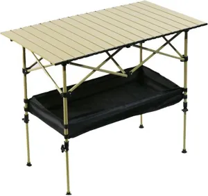 Outdoor Liftable Egg Roll Table, Folding Table, Portable Picnic Table Height Adjustable with Carrying Bag,Suitable for Outdoor,Camping,Picnic, Backyard and Barbecue,Suitable for 2-4 People(Beige,47.2X