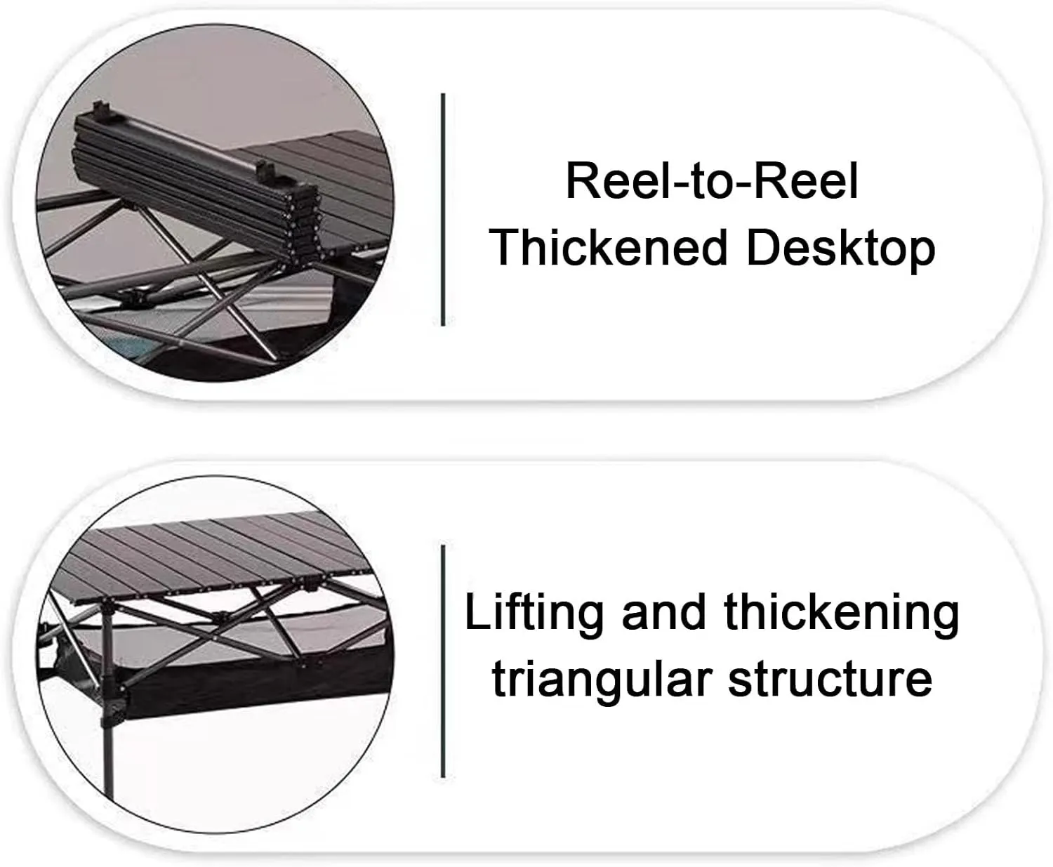 Outdoor Liftable Egg Roll Table, Folding Table, Portable Picnic Table Height Adjustable with Carrying Bag,Suitable for Outdoor,Camping,Picnic, Backyard and Barbecue,Suitable for 2-4 People(Black,47.2X