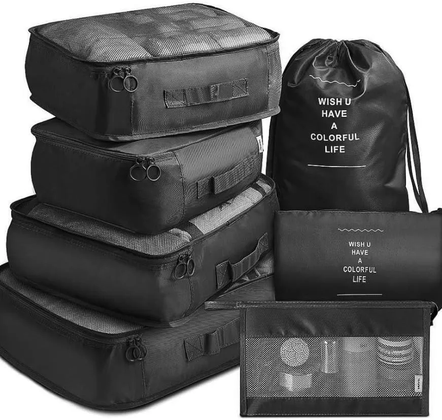 Packing Cubes for Travel, Lightweight Vacation Travel Essentials, Accessories for Suitcase Organizer Bags Set, Durable Luggage Organizer Bags (black 9 set)
