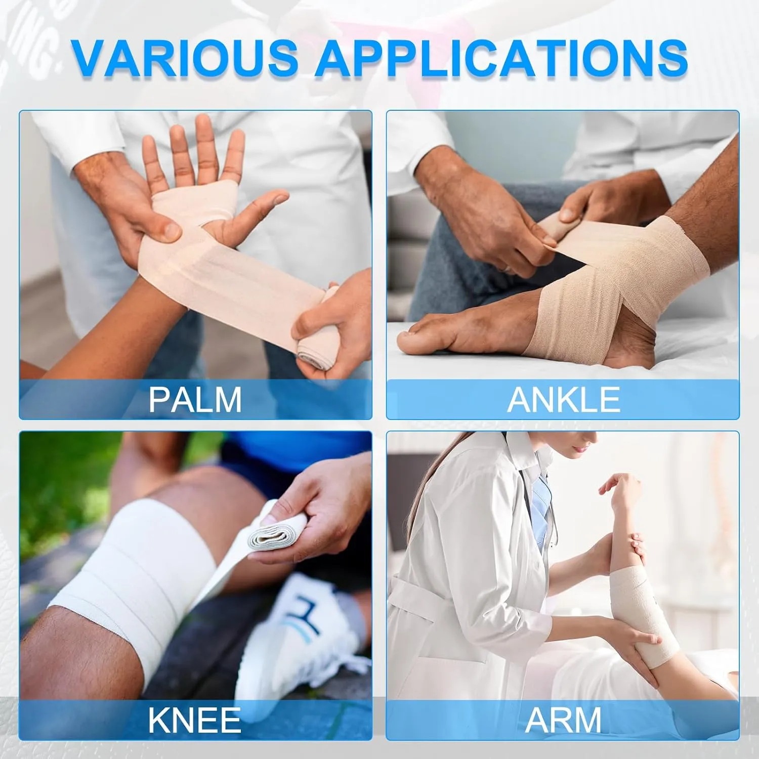 PATIKIL 2" x 177" Self Adhesive Bandage Wrap, 12 Pcs Elastic Self Breathable Self Adherent Wrap Tape for Stretch Athletic Sports Wrist Ankle Outdoor Tape, Light Green