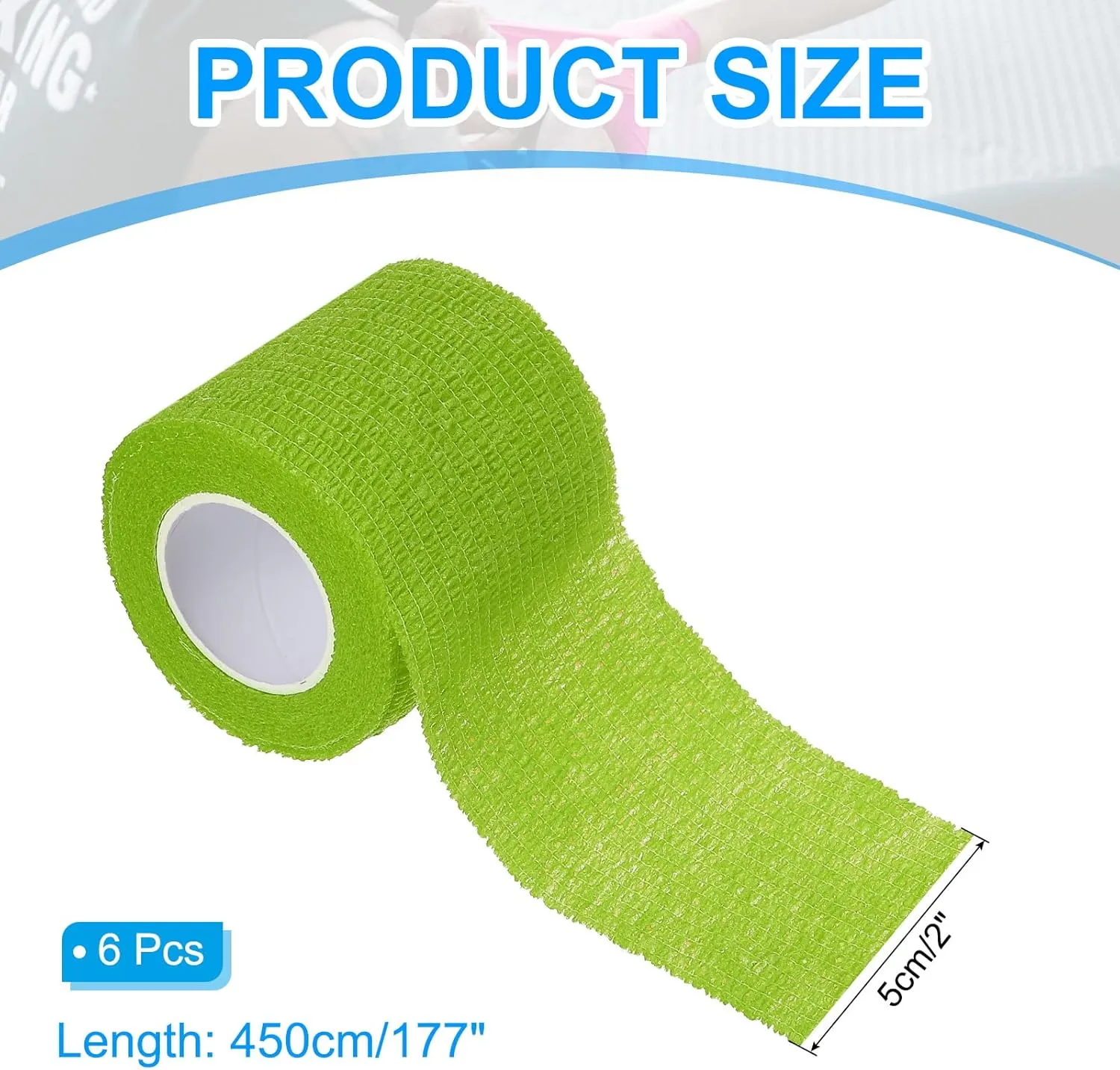 PATIKIL 2" x 177" Self Adhesive Bandage Wrap, 12 Pcs Elastic Self Breathable Self Adherent Wrap Tape for Stretch Athletic Sports Wrist Ankle Outdoor Tape, Light Green