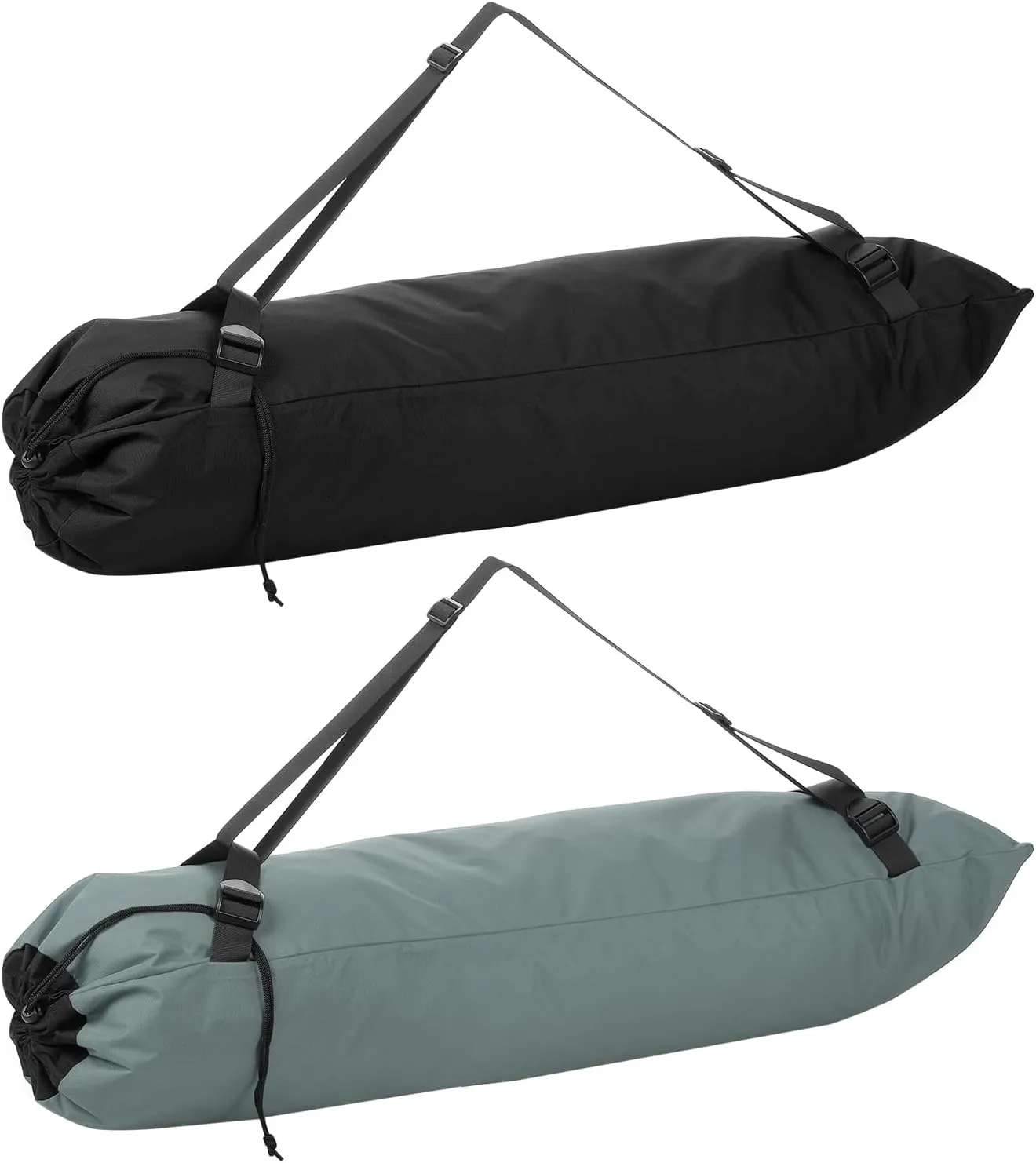 PATIKIL Foldable Camp Chair Replacement Bag, 2 Pcs Camping Chairs Folding Chair Carry Bag with Adjustable Shoulder Strap for Outdoor Camping Fishing Storage, Gray, Black