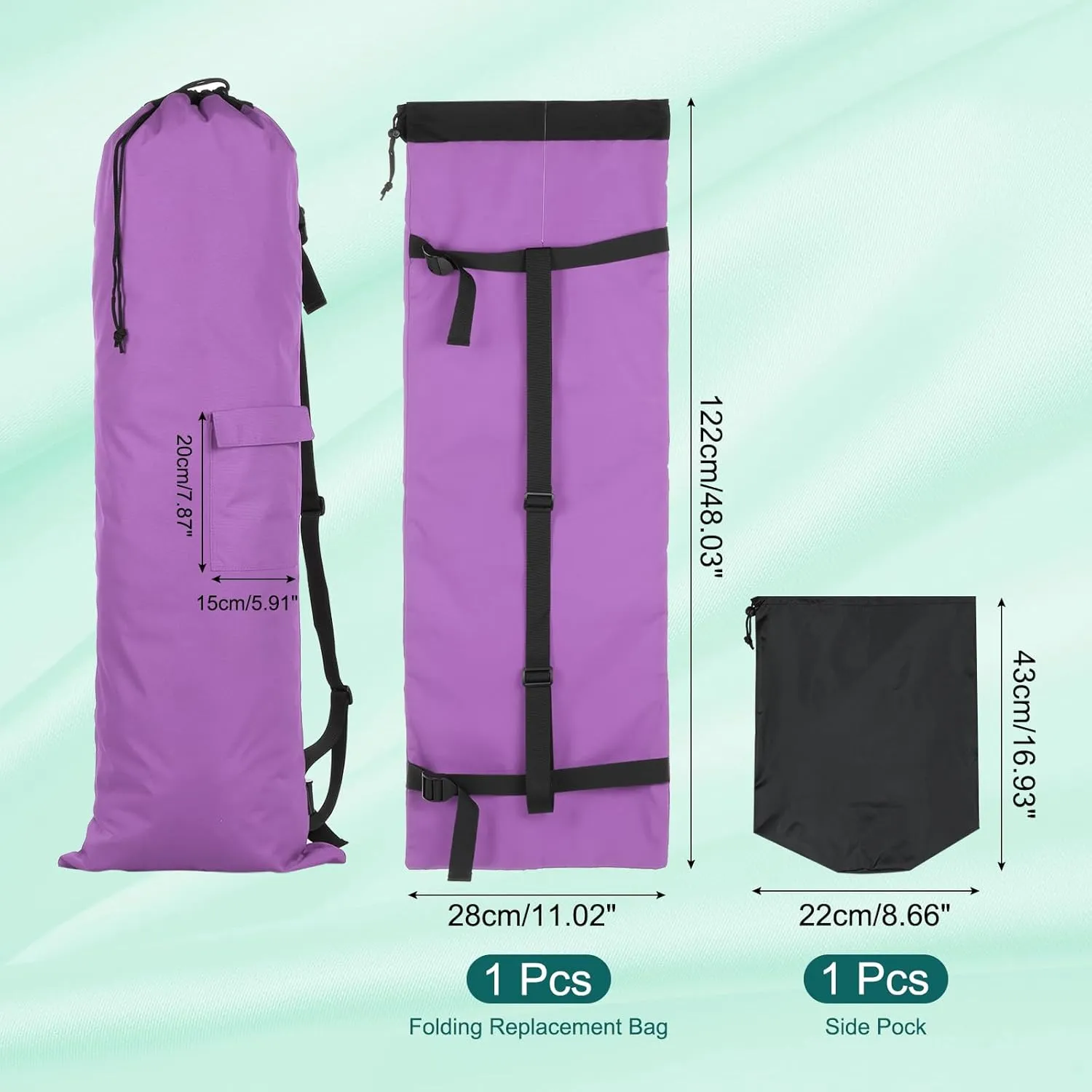 PATIKIL Foldable Camp Chair Replacement Bag, Camping Chairs Folding Chair Carry Bag with Adjustable Shoulder Strap for Outdoor Camping Fishing Storage, Purple