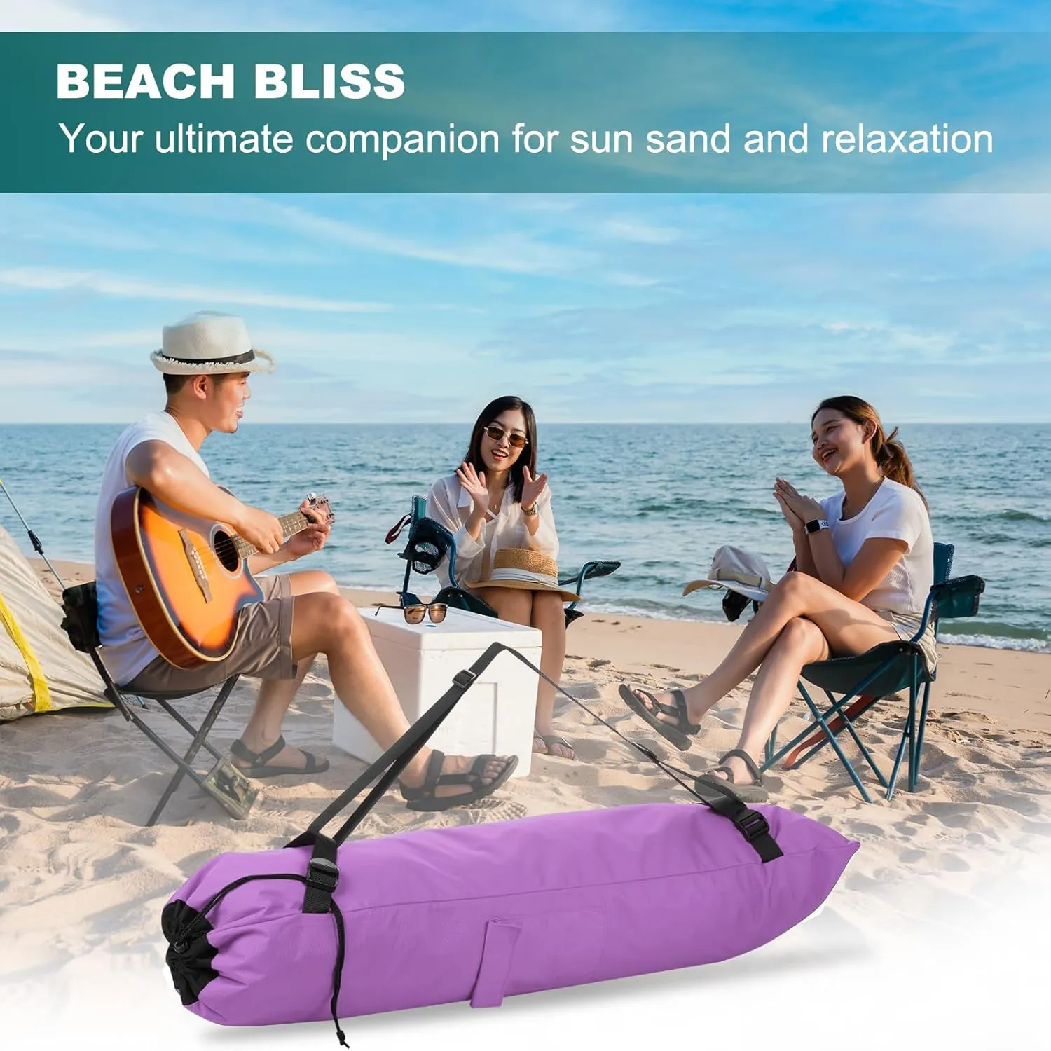 PATIKIL Foldable Camp Chair Replacement Bag, Camping Chairs Folding Chair Carry Bag with Adjustable Shoulder Strap for Outdoor Camping Fishing Storage, Purple