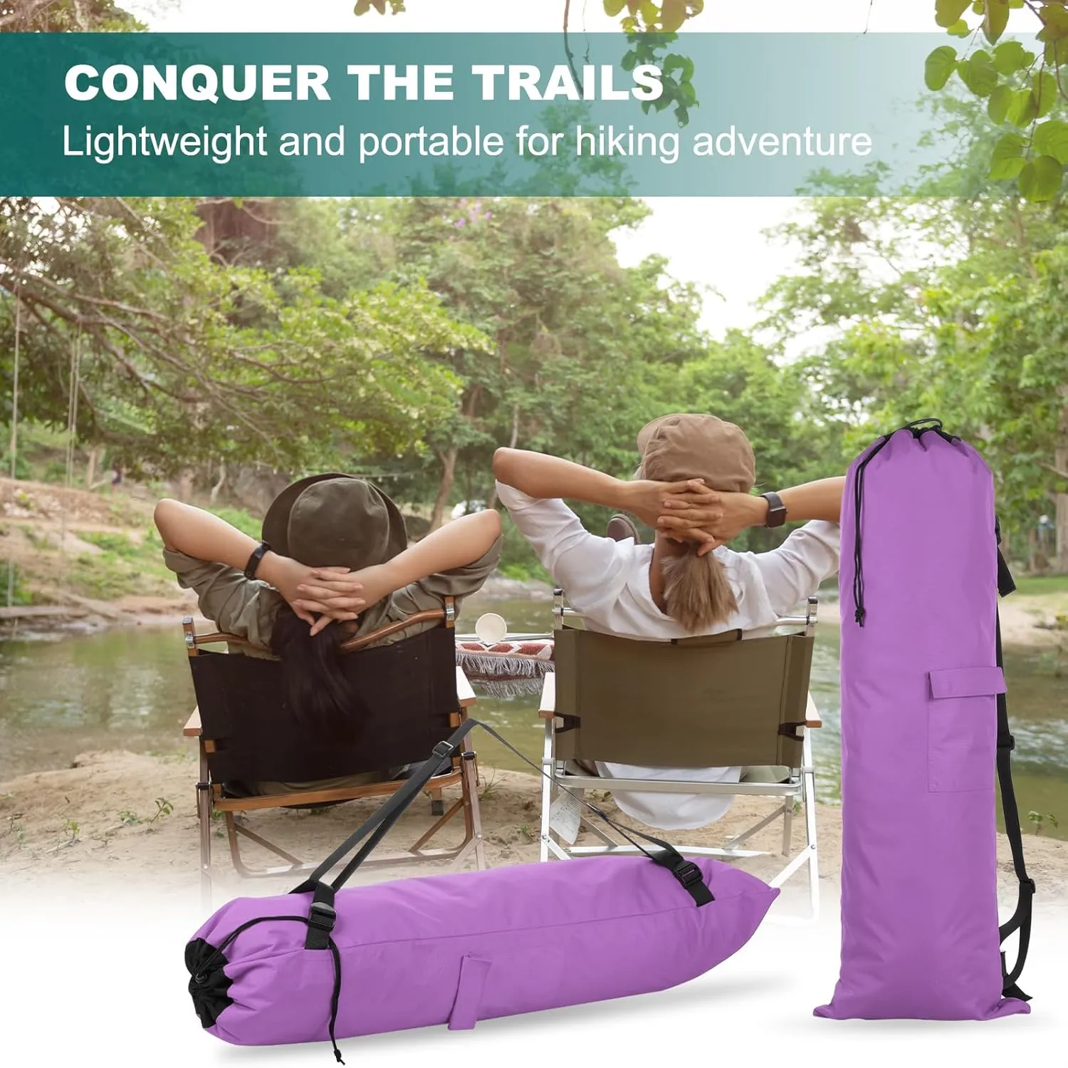 PATIKIL Foldable Camp Chair Replacement Bag, Camping Chairs Folding Chair Carry Bag with Adjustable Shoulder Strap for Outdoor Camping Fishing Storage, Purple