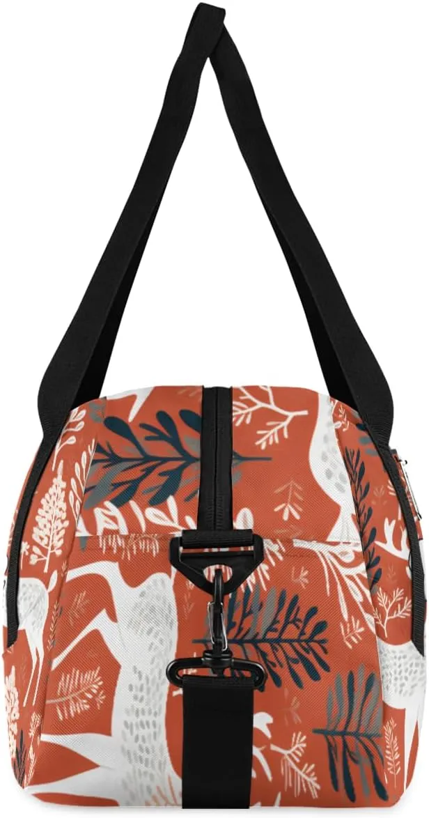 Personalized Kids Duffel Bag Christmas Deer Forest Tree,Custom Sport Gym Bag for Boys Girls,WWeekender Overnight Bags Travel Duffel Bag,Customized Kids Gift