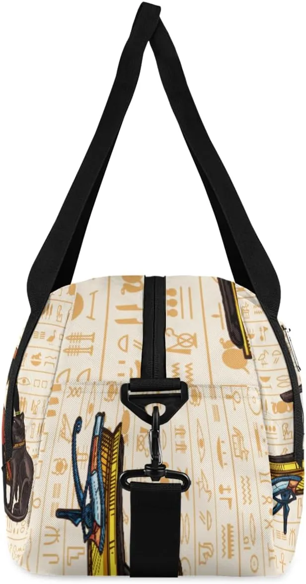 Personalized Kids Duffel Bag Egypt Anubis Hieroglyph,Custom Sport Gym Bag for Boys Girls,WWeekender Overnight Bags Travel Duffel Bag,Customized Kids Gift