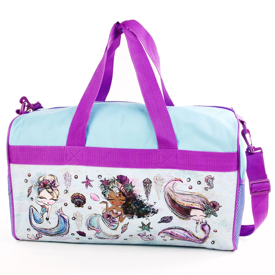 Personalized Kid's Travel Duffel Bag - Mermaid Squad