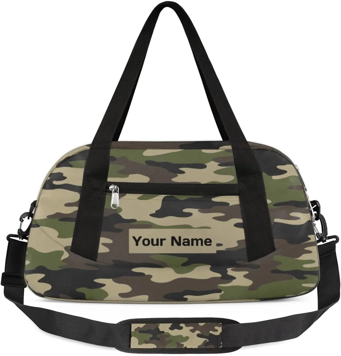 Personalized Sports Duffel Bag for Kids, Custom Dance Bag Gym Bag for Girls, Weekender Bags Travel Duffle Bag for Boys, Classic Camo Print Themed