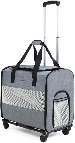Pet Travel Carrier, Transport Suitcase, Pet Multi-Functional Outing Trolley Bag, Detachable, Portable and Foldable, Suitable for Small Dogs (Gray a)