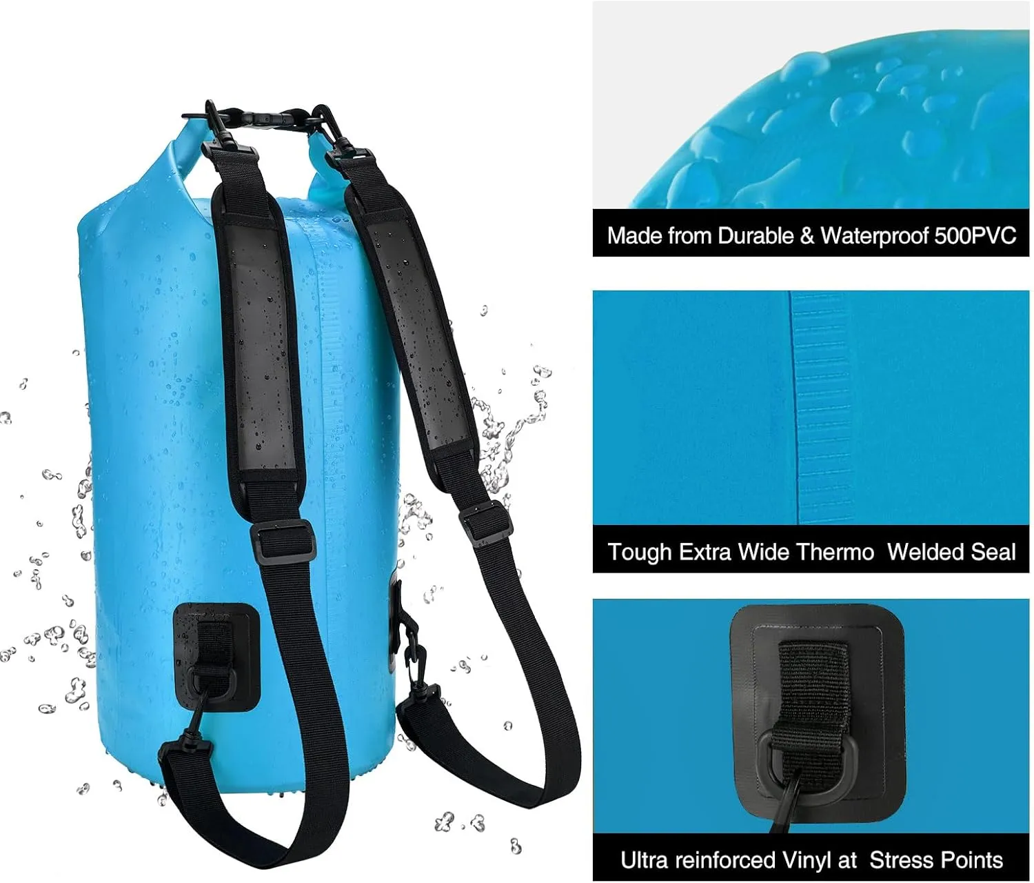 Piscifun Dry Bag, Waterproof Floating Backpack 5L/10L/20L/30L/40L with Waterproof Phone Case for Boating, Kayaking, Fishing