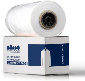 Plasticplace 0.65 Mil Garment Dry Cleaners Plastic Pants Bag, 21” x 7” x 30”, Clear, 577 Count