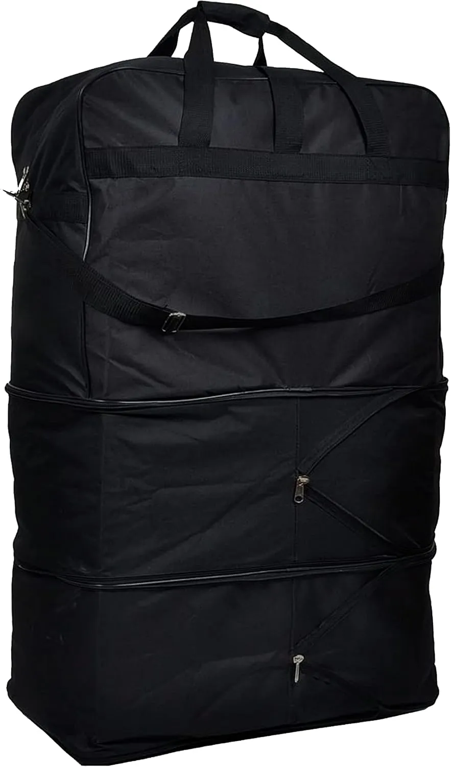 Pod 30" / 36" / 40" Expandable Rolling Wheeled Duffle bag Spinner Luggage suitcase (Black, 40-inch)
