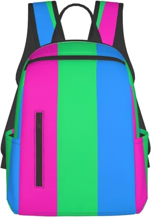 Polysexual Pride Flag Travel Laptop Backpack Casual Backpacks Double Shoulder Daypack Notebook Rucksack Work Bags Sports Bag for Hiking Camping Beach