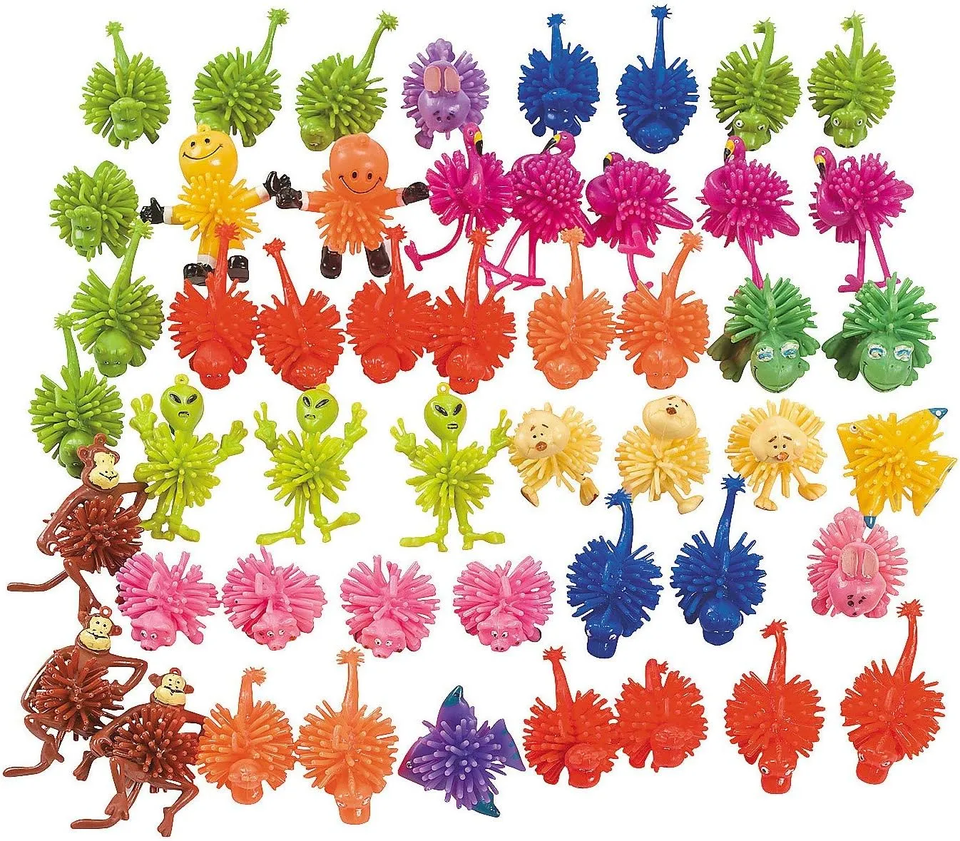 Porcupine Toy Character Assortment - Bulk set of 50 porcupine balls for kids - Party Favors and Giveaways
