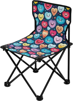 Portable Camping Chairs Valentine's Day Heart Color Lightweight Folding Chair for Camping, Beach, Picnic, Travel and Sports with Carry Bag 20850936
