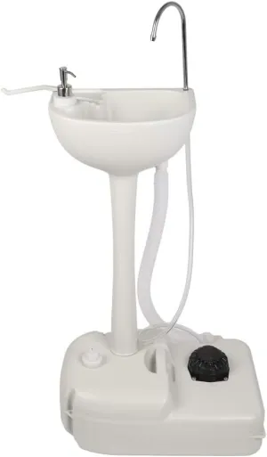 Portable Sink and Toilet - Detachable Outdoor Sink Station and Camping Toilet - 19L Hand Washing Station with Foot Pump - 20L Waste Holding Tank Flushing Toilet - Perfect for Camping RV Boat Travel