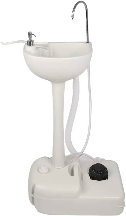 Portable Sink and Toilet - Detachable Outdoor Sink Station and Camping Toilet - 19L Hand Washing Station with Foot Pump - 20L Waste Holding Tank Flushing Toilet - Perfect for Camping RV Boat Travel