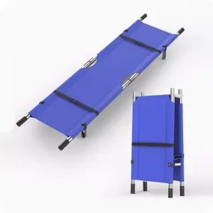 Portable Stretcher Transport Stretcher Durable,Folding stretcher Stretcher Portable, Aluminum Alloy Folding 2 Wheeled Rescue Bearing 175kg Oxford Cloth Patient Transport Medical, for Hospital,Clini(Bl