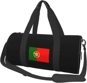 Portugal Flags of Countries Convertible Garment Bag with Shoulder Strap, Carry on Garment Duffel Bag for Men Women - Rolling Foldable for Travel Luggage Bags (Black)